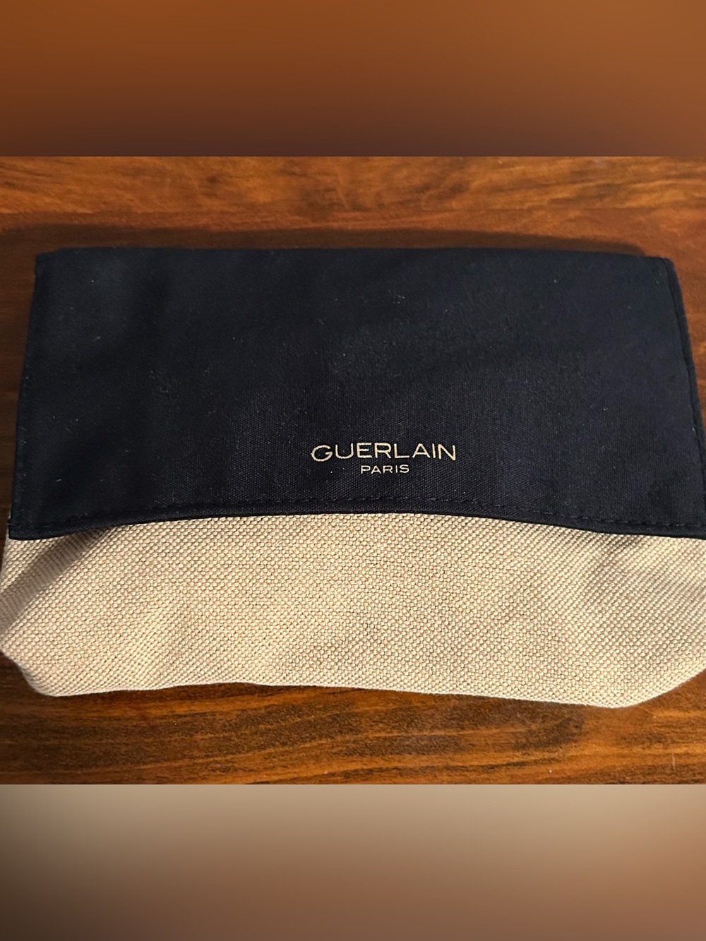 Guerlain Paris Cream & Navy Pouch